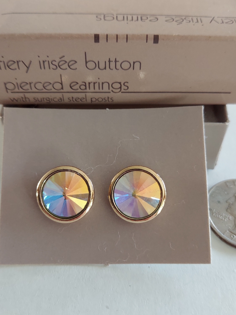Vintage Avon Fiery Button Stud Earrings
